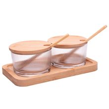 2 Porta Geleia com Tampa Colher e Bandeja Wolff Lines