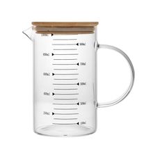 Jarra Medidora Wolff Tampa de Bambu 1L Vidro Borossilicato