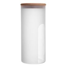 Pote Tampa de Bambu Frosted 23cm Vidro Boro