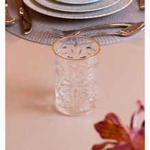 Copo Alto Wolff Arabesco Fio de Ouro 330ml Cristal Ecológico