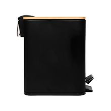 Lixeira Retangular Lyor de Metal com Pedal e Tampa Preta 5L