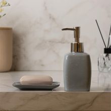 2 Peças para Banheiro Lyor Speck de Cerâmica Cinza