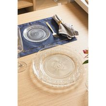 1 Prato para Servir e 6 Pratos para Sobremesa Angel de Vidro