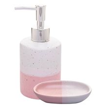 2 Peças para Banheiro Lyor Degradê de Cerâmica Rosa