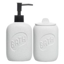 2 Peças para Banheiro Lyor Letters de Cerâmica Branco