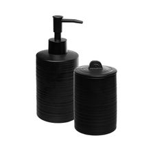 2 Peças para Banheiro Lyor Sand de Cerâmica Preto