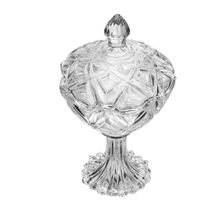 Potiche Lyor Star de Vidro com Pé e Tampa 12cm x 21cm