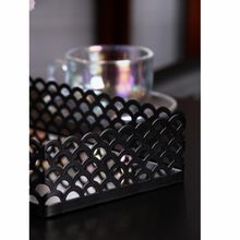 Bandeja Lyor Arles de Metal com Espelho Preto Fosco 21cm