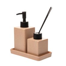 3 Peças para Banheiro Lyor Granilite Quadratto Nude