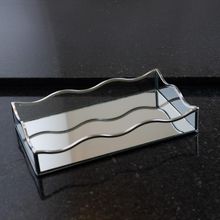 Bandeja com Espelho Lyor Ocean 15cm x 25cm x 4cm Prateada