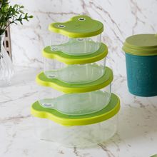 4 Potes para Armazenamento Sapo Plástico Lyor