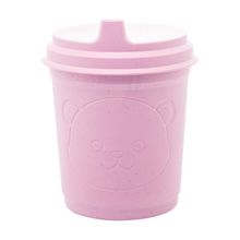 Copo Lyor Baby Dino de PP e Bambu Tampa Rosa 400ml
