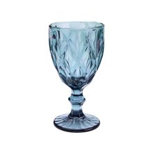 Taça para Água Lyor Diamond de Vidro Azul 330ml