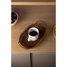 Cesta Oval Alça Rattan Lyor 22,5cm x 15cm x 7,5cm Plástico