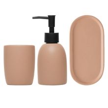 3 Peças para Banheiro Lyor Londres 220ml Terracota Cerâmica