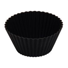 6 Formas Redondas para Cupcake 7cm x 3cm Preta Silicone