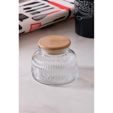 Pote com Tampa de Bambu Lyor Lumi 330ml Vidro