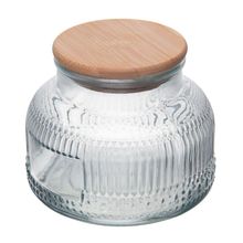 Pote com Tampa de Bambu Lyor Lumi 750ml Vidro