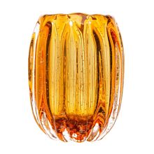 Vaso Wolff Italy de Vidro Âmbar 11cm x 10cm x 13cm
