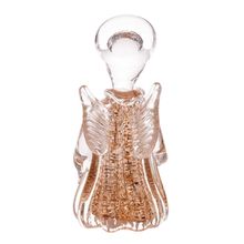 Figura Decorativa Anjo Wolff Italy de Vidro Dourado