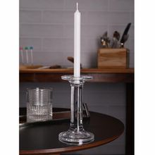 Castiçal para Vela Wolff Creta de Vidro 8cm x 8cm x 16cm