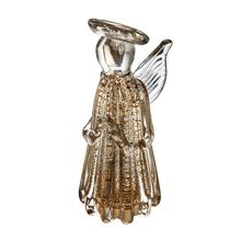 Figura Decorativa Anjo 9cm x 20cm Transparente e Dourado