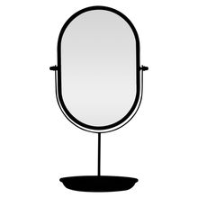Espelho Giratório Base Armazenamento 18x33cm Preto Metal
