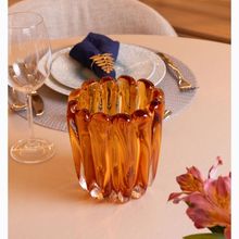 Vaso Italy 14cm x 14cm x 17cm Âmbar Vidro Wolff