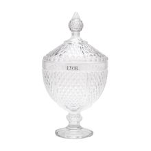 Potiche Lyor Bico de Jaca de Cristal 15cm x 28,5cm
