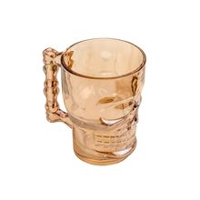 Caneca de Chopp Lyor Caveira Rock Style Âmbar de Vidro 510ml
