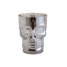 Caneca de Chopp Lyor Caveira Rock Style Cinza de Vidro 510ml