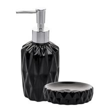 2 Peças para Banheiro Lyor Diamond de Cerâmica Preto