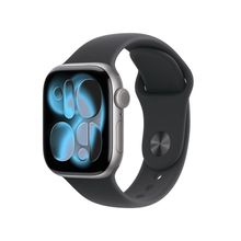 Apple Watch Series 11 GPS+ Cellular 42mm Cinza-Espacial Pulseira M/G Esportiva Preta