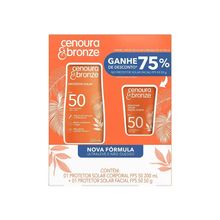 Kit Protetor Solar Fps50 Corporal E Facial Cenoura E Bronze 250G