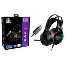 Headset Gamer RGB 5+ 7.1 USB Cabo 2 metros W5-2000 5+Gamer