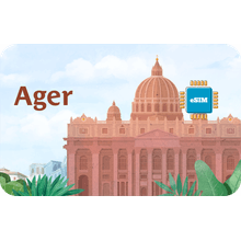 eSIM Airalo - Ager - Cidade do Vaticano - Dados Ilimitado