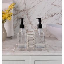 Porta Sabonete/Detergente Líquido Duplo com Suporte para Esp