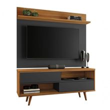 Rack Nt 1180 Com Painel Nt 1185 Preto Com Freijó - Notável