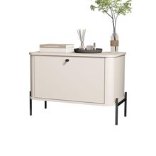 Mesa De Cabeceira Tucupi Off White Pe Preto - Moveis Jb