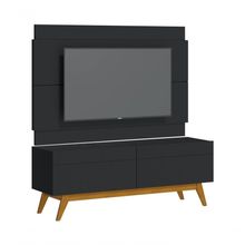 Rack Com Painel Classic 2g 1.4 Preto - Imcal Móveis