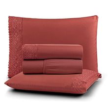 Jogo Cama Queen Cherry Bordado Inglês 4pç 100% Poliéster - Canel