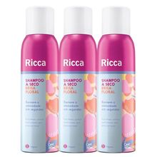 Kit 3 Shampoo A Seco Brisa Floral Remove Oleosidade Ricca 150ml