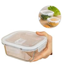 Vasilha Hermético De Vidro Quadrado 800 Ml Pote Com Tampa Mantimentos Marmitex Microondas Freezer