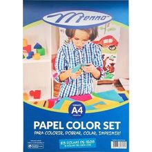 Papel Color Set Colorido A4 - 24 FLS - 120g - MP801 - Menno
