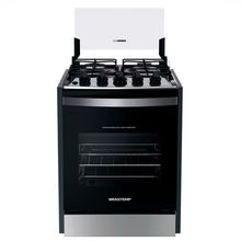 Fogão Brastemp 4 Bocas de Embutir Inox com Dupla Chama e Grades Individuais BYO4EBR