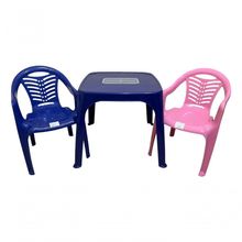 Mesa Infantil Azul + 02 Cadeira Infantil Az/ro Plasnorthon