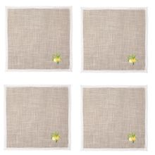 Conjunto de 4 guardanapos LIMAO SICILIANO 45 x 45 com renda