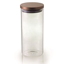 Pote Hermetico de vidro borosilicato tampa bronze cobre 1.3L