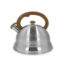 Chaleira 3L, Inox cor Prata - Moderna - Alça Bambu