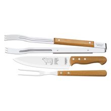 Conjunto para Churrasco Tramontina Dynamic em Aço Inox e Madeira – 3 Peças